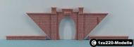 Art-Nr. 30002 - Eingleisiges Tunnelportal "Weißenborn 1905" mit zwei Stützmauern - rot